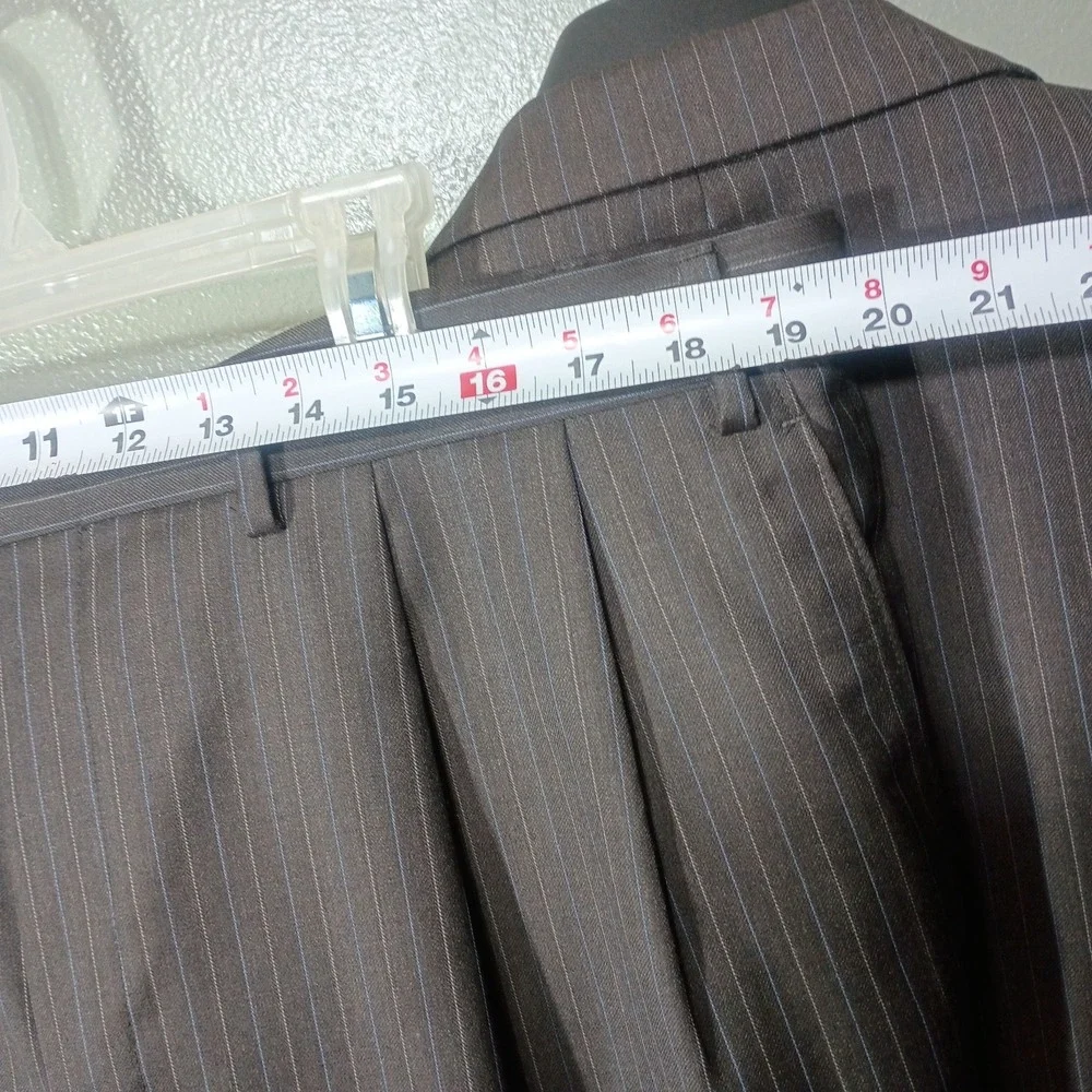 Lauren Ralph Lauren Suit, Men 40x28 Brown Pinstripe 2-Piece Blazer Trousers